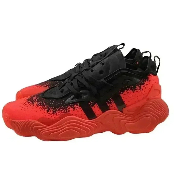 Adidas Basketball Shoes Black Red Mens Size 8 Trae Young 3 Sneakers NEW - Picture 6 of 9